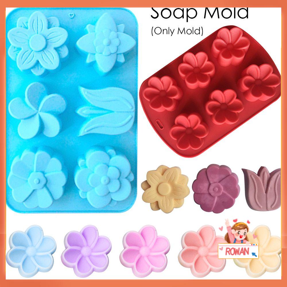 R-flower Cetakan Sabun Silikon Dekorasi Rumah Perlengkapan Membuat 3D DIY Craft Handmade 6rongga Soaps Supplies