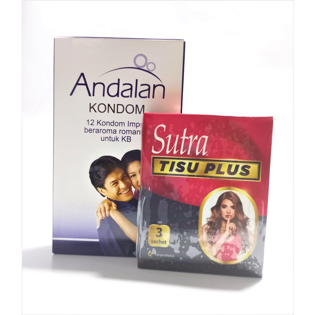 ( PAKET ) Kondom Andalan 12s + Sutra Tissue Plus 3s