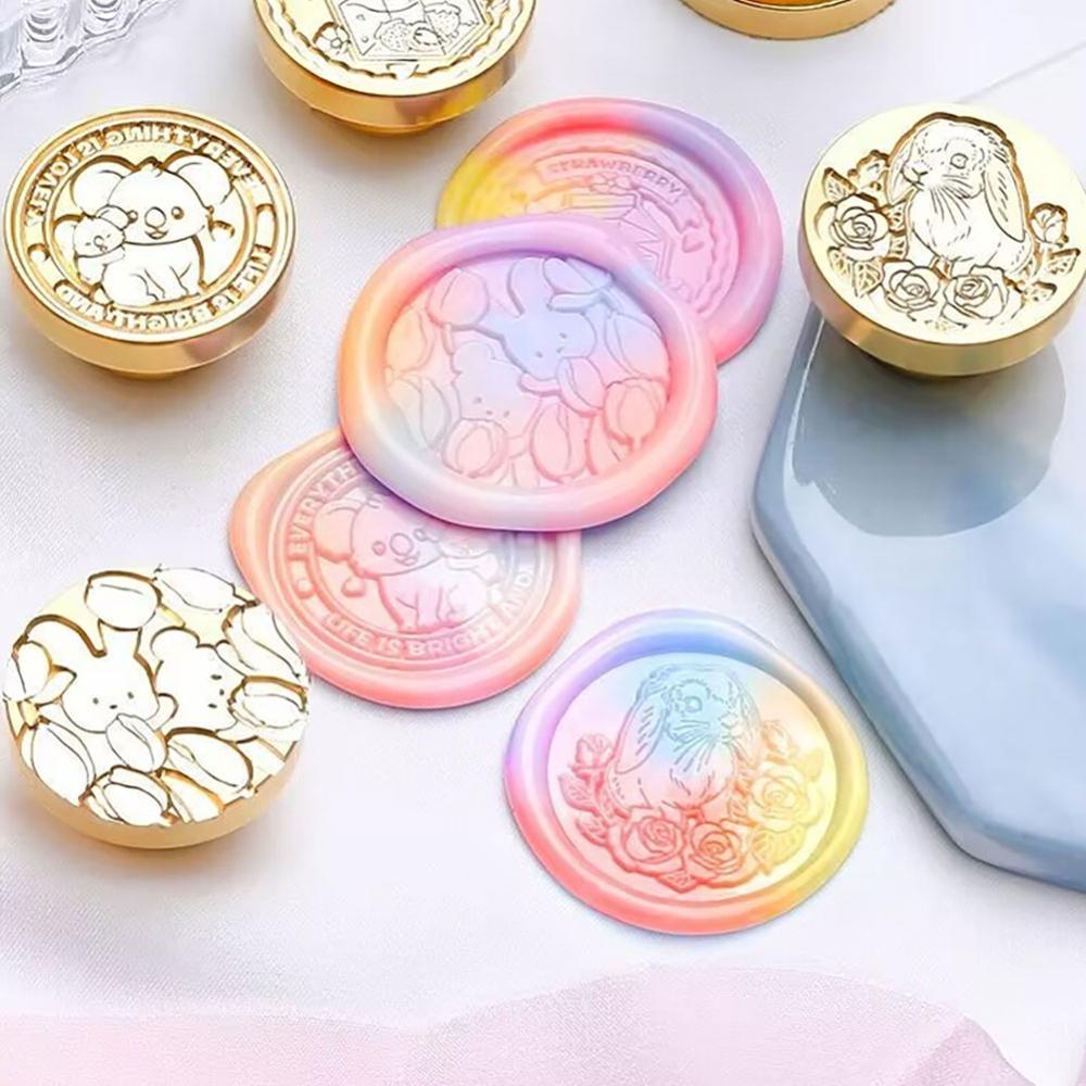 Timekey INS Sealing Wax Stamp Vintage Bunga Lily Tulip Kelinci Lucu Wax Seal Stamps Untuk Undangan Pernikahan Scrapbook Amplop Sealing A2P8