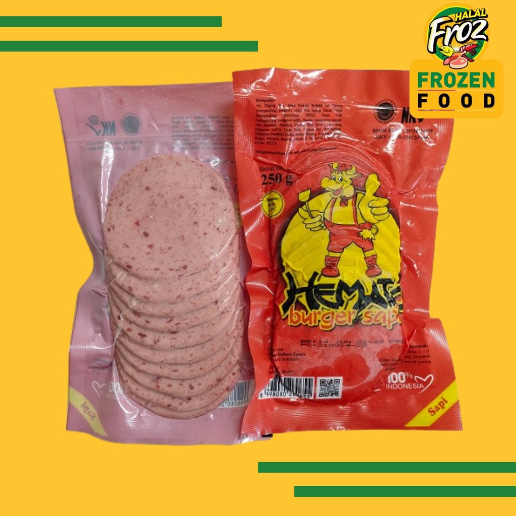 

Hemato Beef Burger isi 250gr Instant Sameday Ready Musi