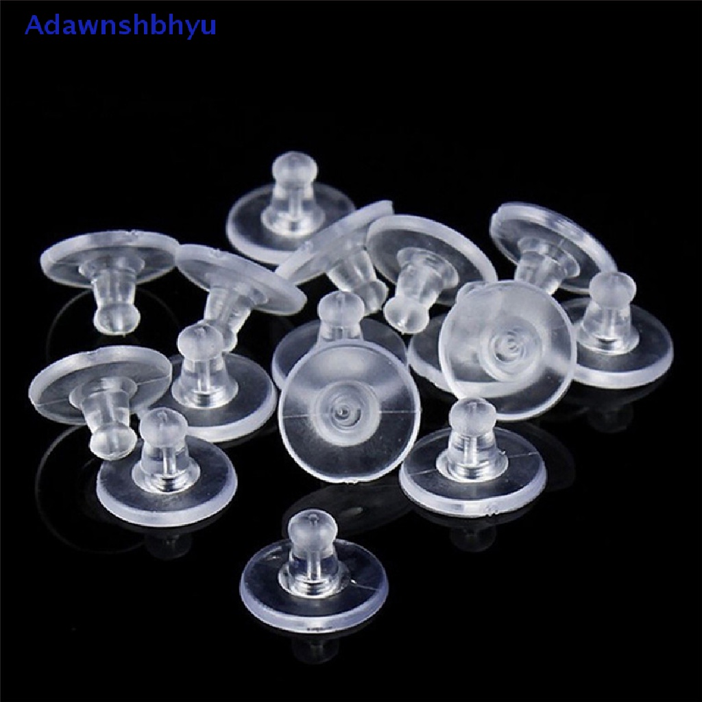 Adhyu 50PCS Heavy Duty Rubber Earring Backs Sleeves Holders Stoppers Soft Nut Silicone ID