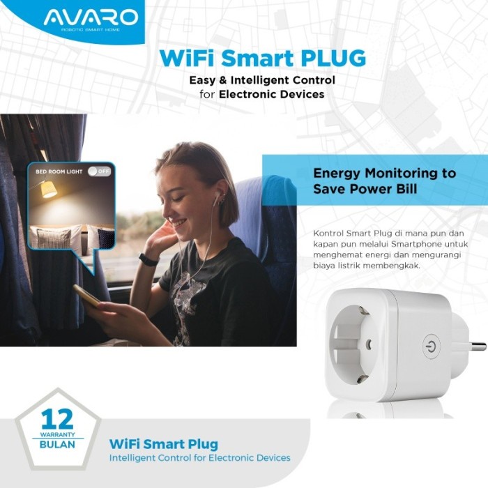 AVARO Smart PLUG WiFi Wireless Colokan - IoT Smart Home