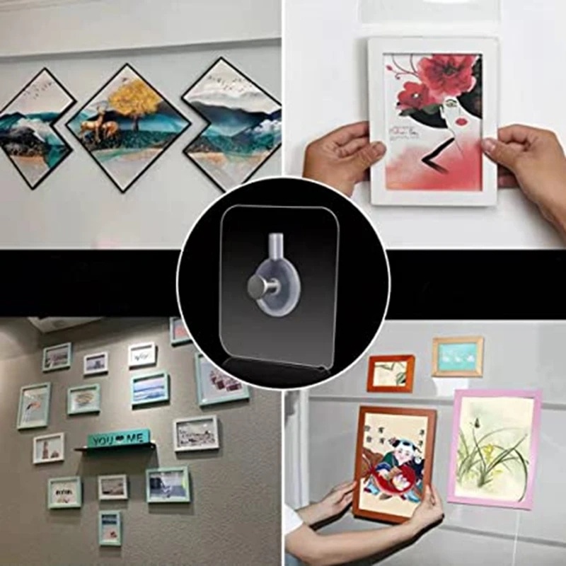 [Unggulan] Kait Gambar Dinding 10pcs Bebas Pukulan Perekat Kuat Sekrup Stiker Dapur Kamar Mandi Sekrup Kait Gantungan PVC Perekat Paku Poster Dinding Seamless Wall Hook