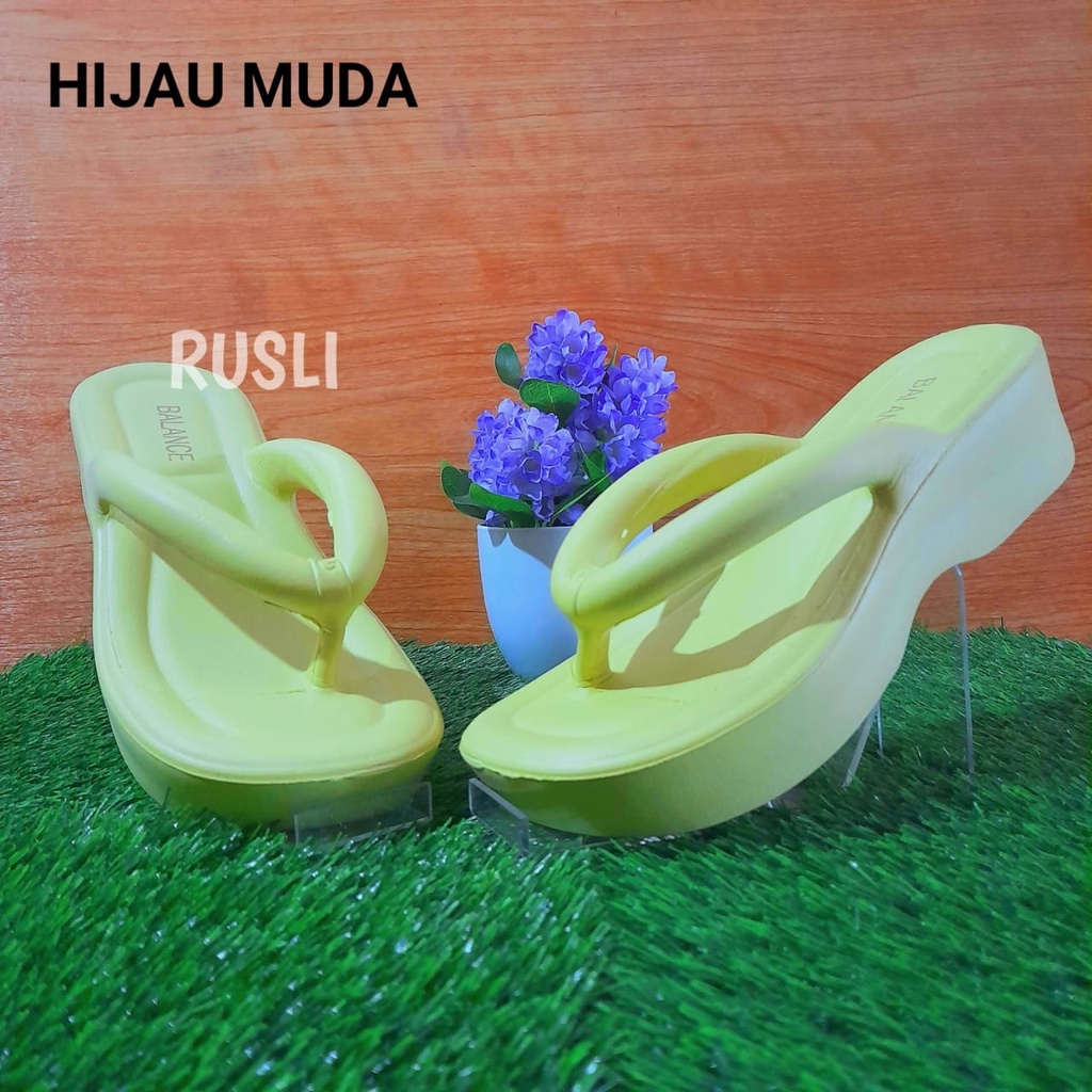 (COD) Sandal Jepit Wedges Jelly Import Balance 8211 A4