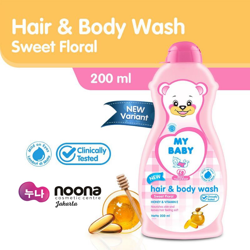 MY BABY HAIR &amp; BODY WASH 200ML SWEET FLORAL