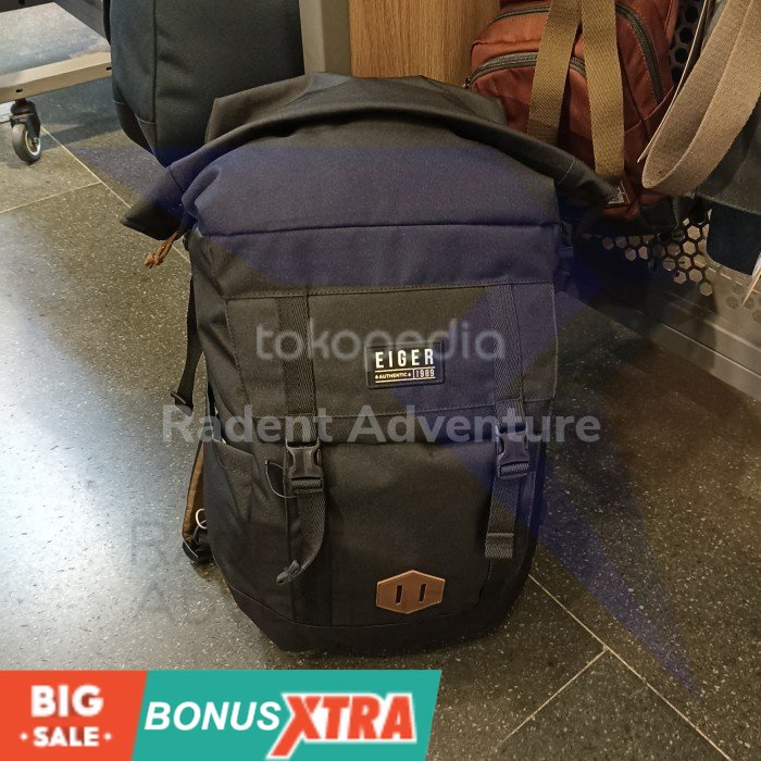 Tas EIGER1989 RIVULET PACK 25L Bag Black Hitam 91000 7185 Original Ransel KEREN