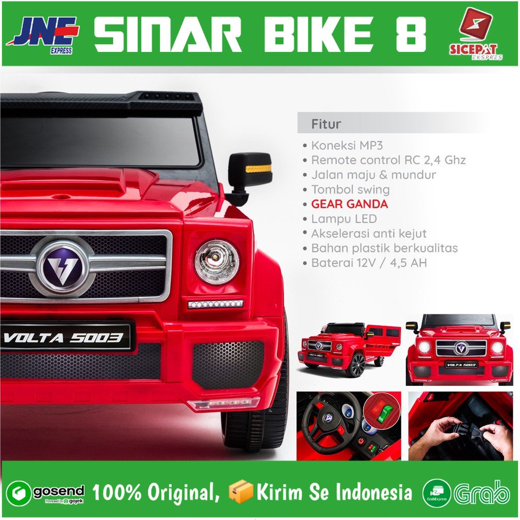 Mainan Anak Mobilan Aki Jeep - Volta 5003 G-unit