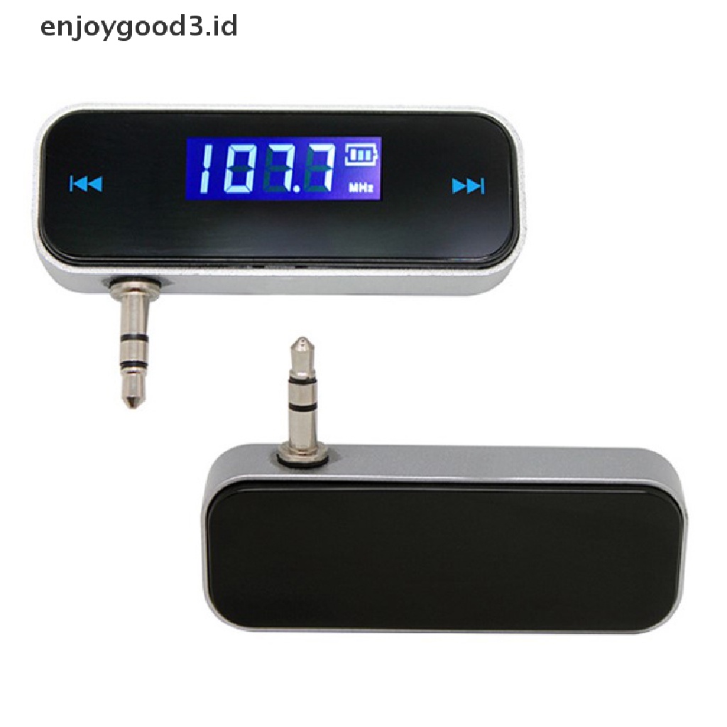 【Rready Stock】 LCD 3.5mm Music Audio FM Transmitter Mini Wireless In-car Transmitter car mp3 Transmitter For iPhone for Samsung iPad （ID）