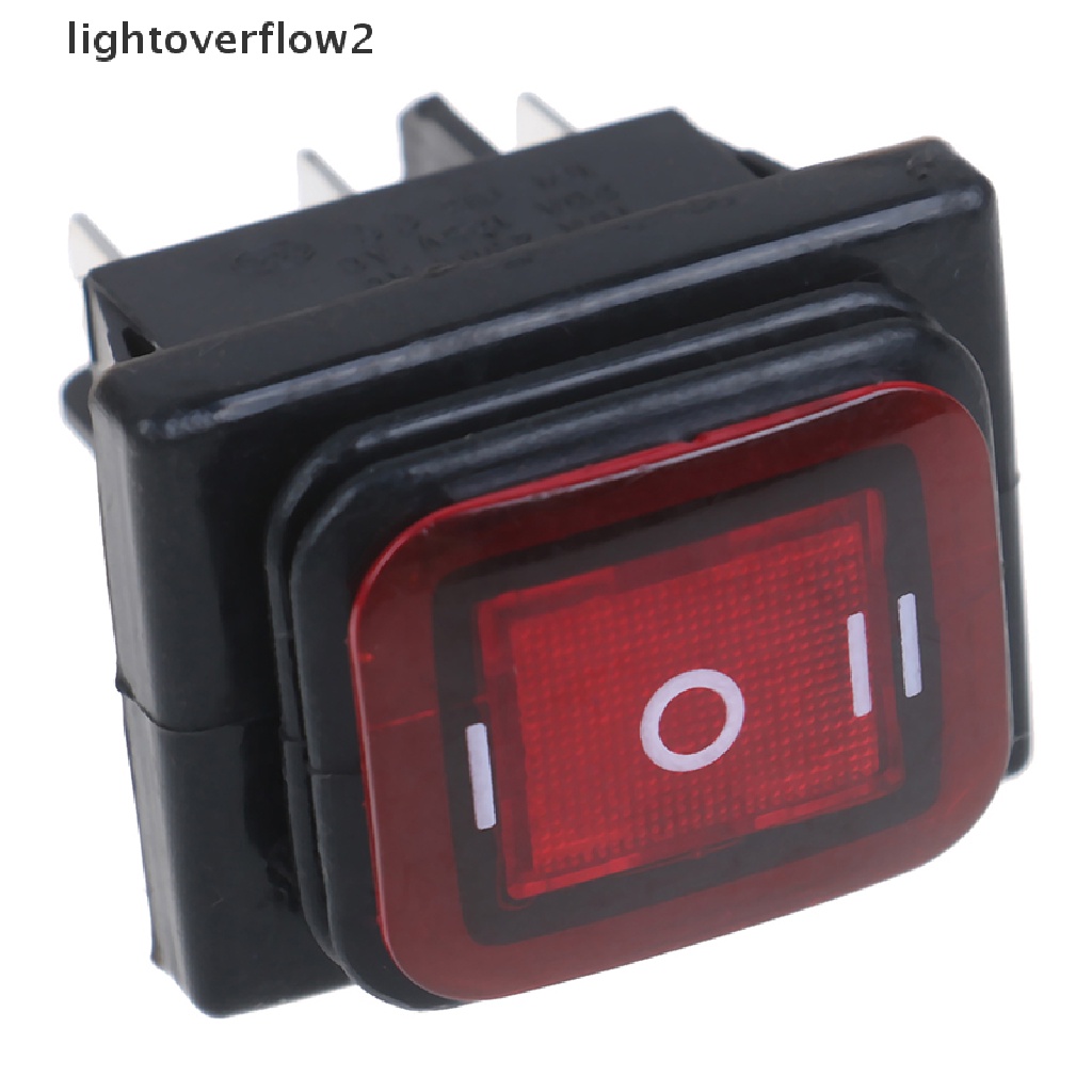 [lightoverflow2] 1pc 30A/250V 6Pin Saklar Rocker Toggle Perahu Otomatis Tahan Air Dengan LED 12V 220V [ID]