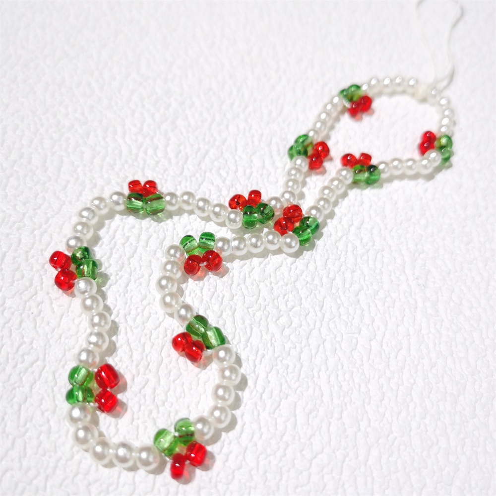 Mini Cherry Mutiara Rantai Ponsel Anti Hilang Lembut Tembikar Tali Tali Lanyard Manik Akrilik Warna-Warni Kasus Ponsel Kabel Gantung L152