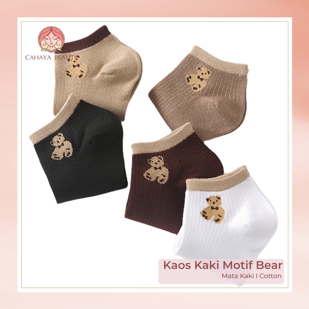 Kaos Kaki / Kaos Kaki Pendek / Kaos Kaki Motif Cute Bear TOKO KEANULOVA