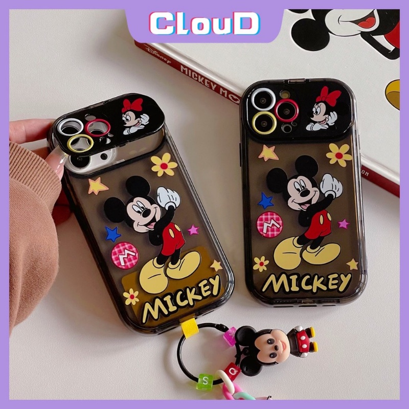 IPHONE Casing Ponsel Mickey Minnie Mouse Lucu Kompatibel Untuk Iphone7 8 Plus X XR XS Max14 11 13 12 Pro Max SE 2020 Flip Make Up Cermin Shockproof Lembut TPU Kartun Disney Phone Cover