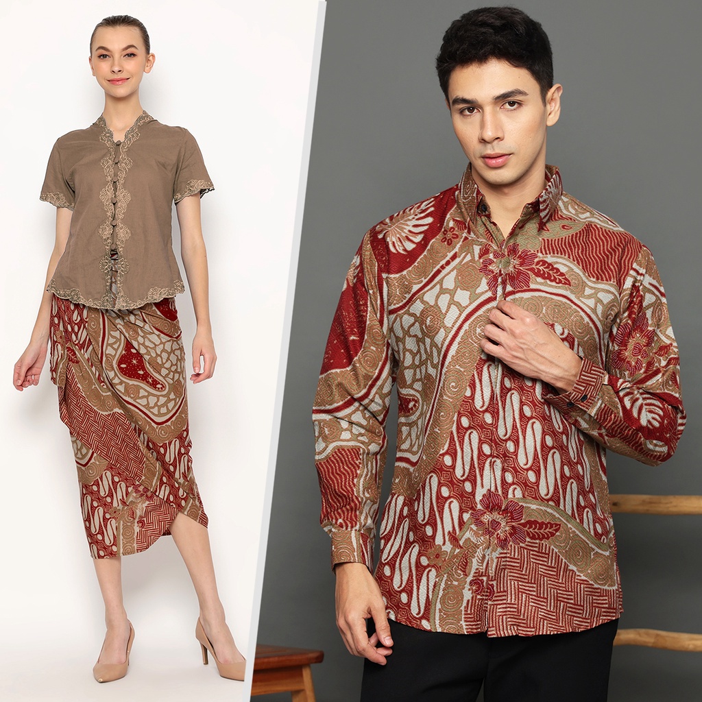 BAJU BATIK COUPLE Kemeja Rok Lilit Jena Instan Batik Pria Lengan Panjang Slimfit Premium Parang Roll Merah Maroon 723255 Cap 72 - Baju Kemeja Atasan Pakaian Batik Couple Cople Pria Cowok Laki Laki Remaja Keluarga Lengan Panjang Modern Slimfit Premium