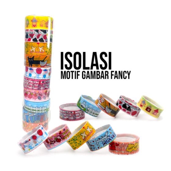 

NS - Isolasi Fancy kado (10pcs) Solasi Kado Gambar Solatip Fancy Premium