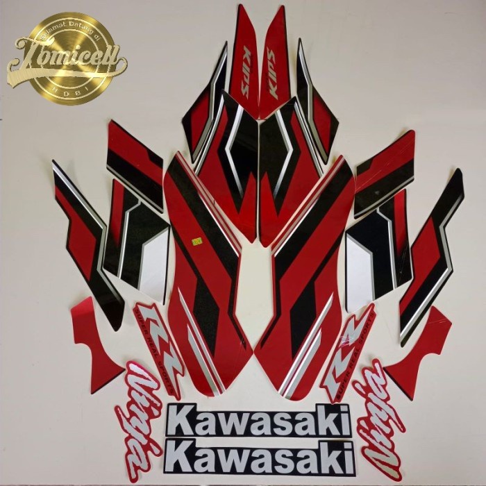 striping kawasaki ninja rr stiker list body standar 2015 se merah