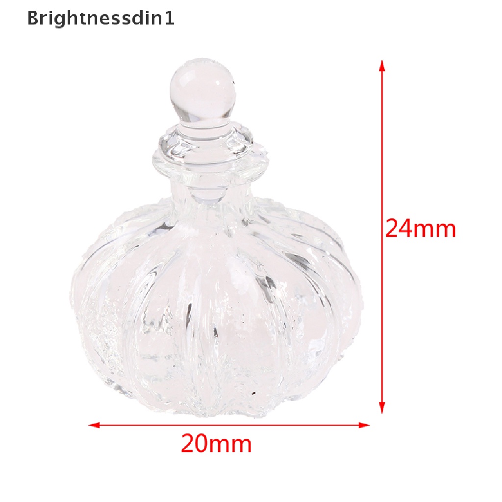 [Brightnessdin1] Rumah Boneka Miniatur Botol Kaca Glass Stopper Tiny Jar Vials Doll Decor Mainan Butik