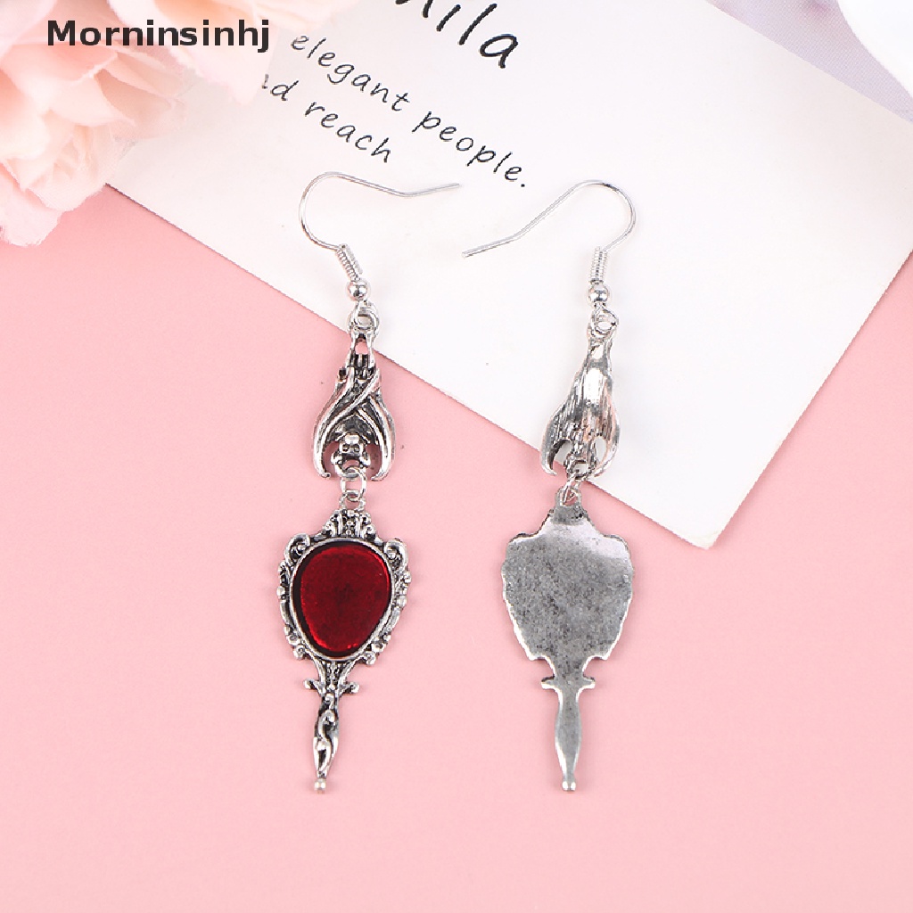 Mornin Vintage Vampir Kelelawar Magic Mirror Drop Anting Gothic Punk Menjuntai Perhiasan Hadiah id