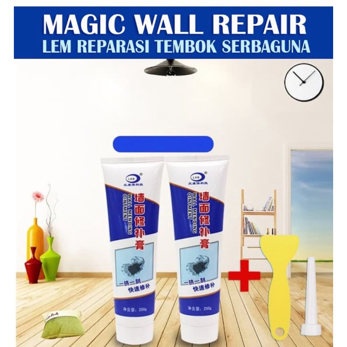 MAGIC WALL REPAIR Pasta Penambal Dinding Dempul Cream Instan