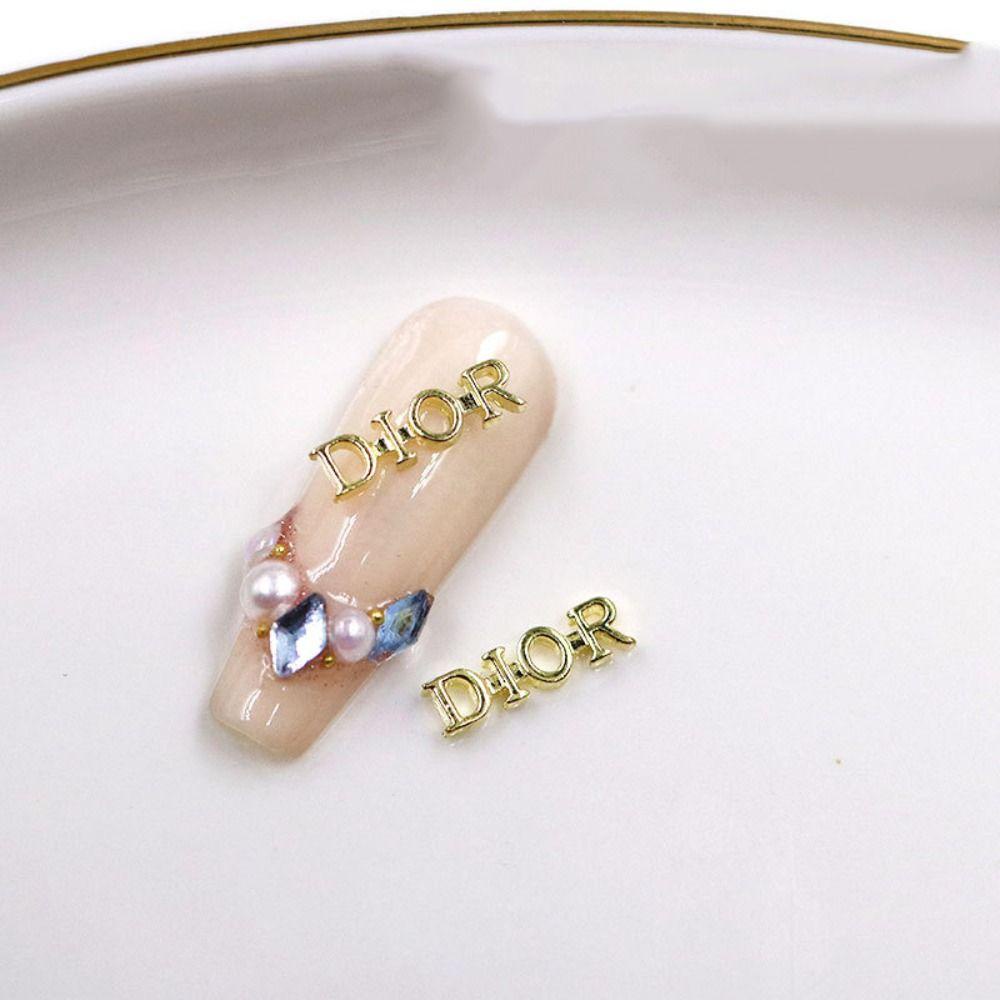 Agustina Dekorasi Perhiasan Kuku 3D 10pcs Profesional Logam Paduan Kuku Decal Rhinestones