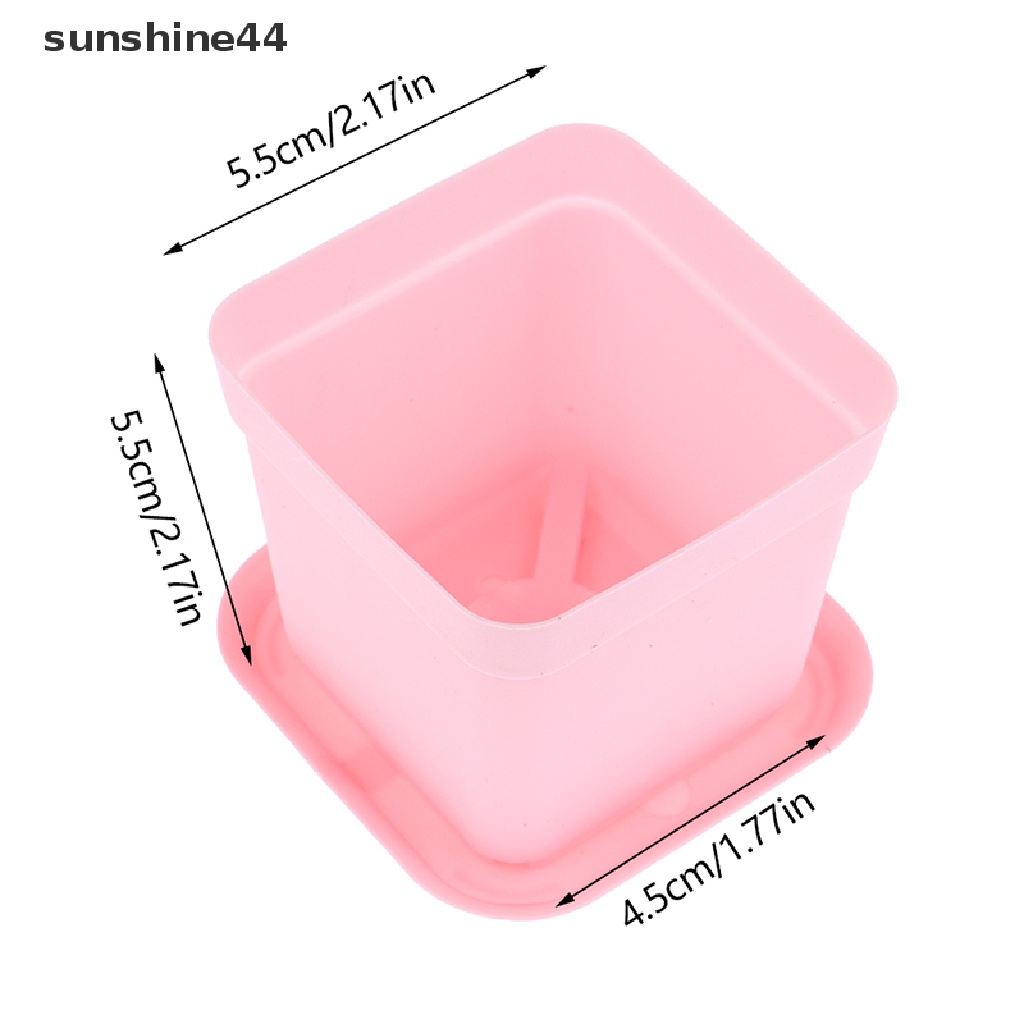 Sunshine 10Set Sukulen Pot Bunga Persegi Kecil Seedling Square Plastik Lucu Pot Bunga ID