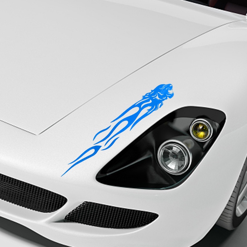 2pcs/pasang Keren Pola Harimau Api Perekat Diri Stiker Mobil/PET Tahan Air Otomotif Styling Decal/DIY Kendaraan Pribadi Aplikasi Dekorasi