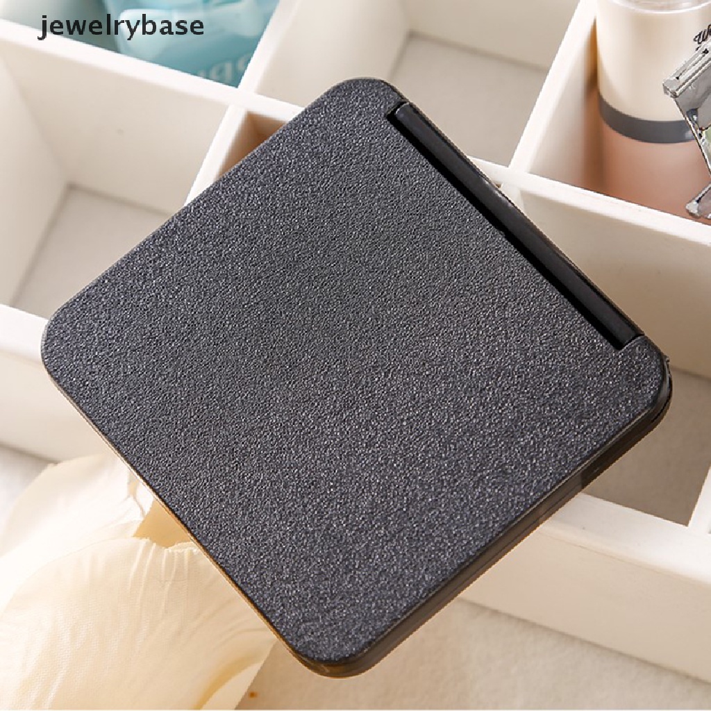 [jewelrybase] Cermin Rias Lipat Mini Square Makeup Vanity Mirror Portable Cermin Tangan Dua Sisi Compact Mirror Pocket Cermin Kosmetik Butik