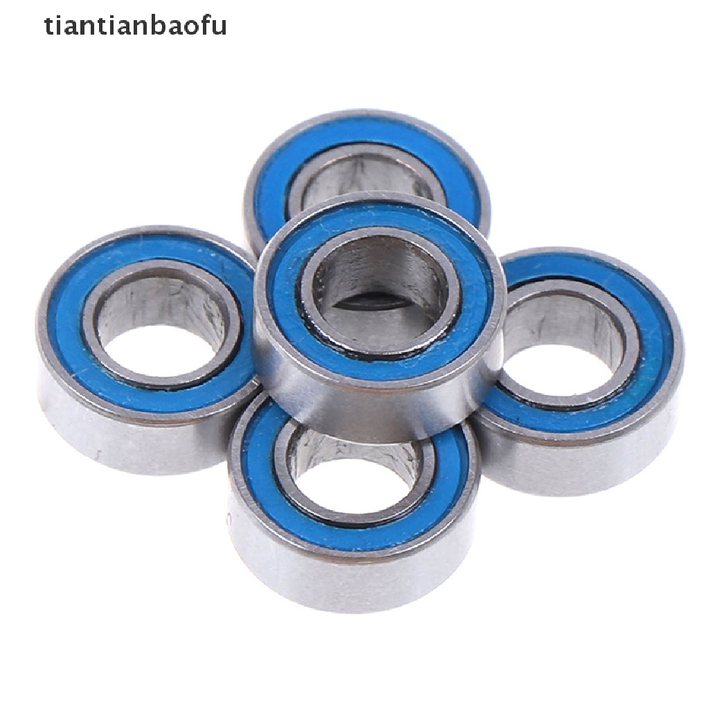 [tiantianbaofu] 5pcs Biru 4 * 8 * 3mm MR84RS MR84-2RS 4x8x3mm Karet sealed ball Bearing Butik