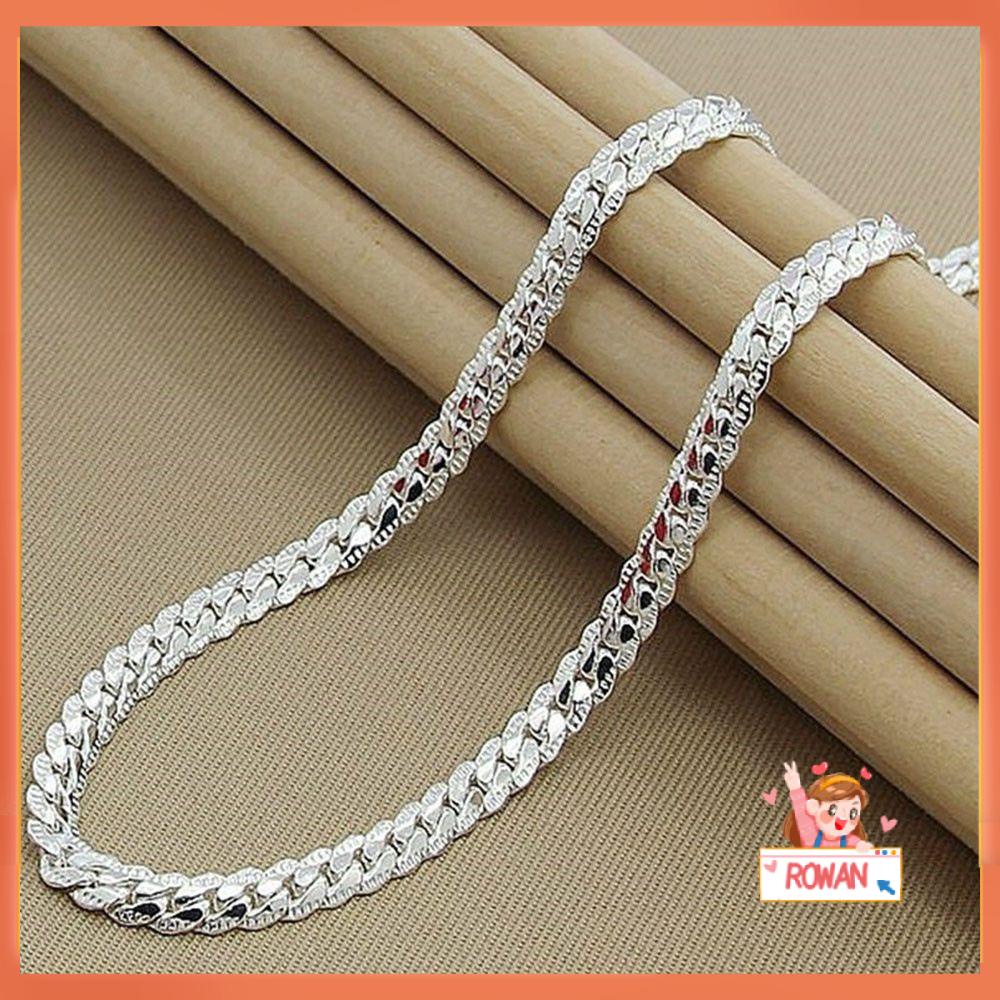 R-flower Side Chain Kalung Kepribadian Wanita Pria Fashion Emas Perak