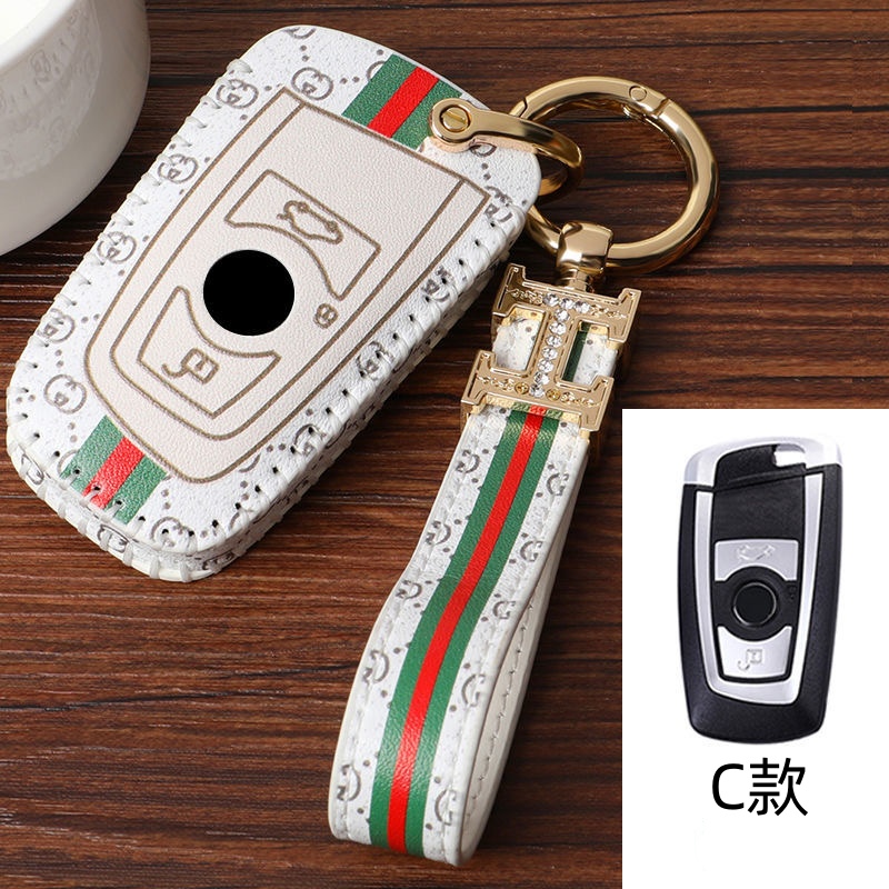 Kulit Asli Case Cover Case Kunci Mobil Auto Keyless Smart Remote Gantungan Kunci Ring Holder Fob Shell Tas Kantong Pelindung Aksesoris Untuk