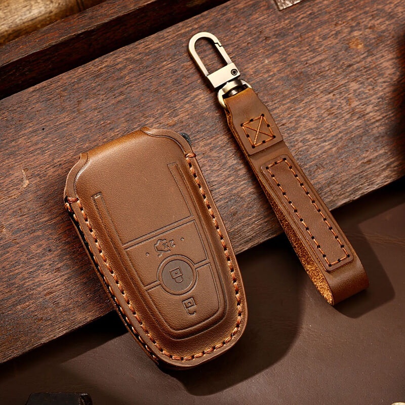 [Tersedia] Cover Case Kunci Mobil Bahan Kulit Sapi Untuk Ford Everest/Ranger/F150/F250/Bronco/Explorer/Raptor// Focus/Ecosport/