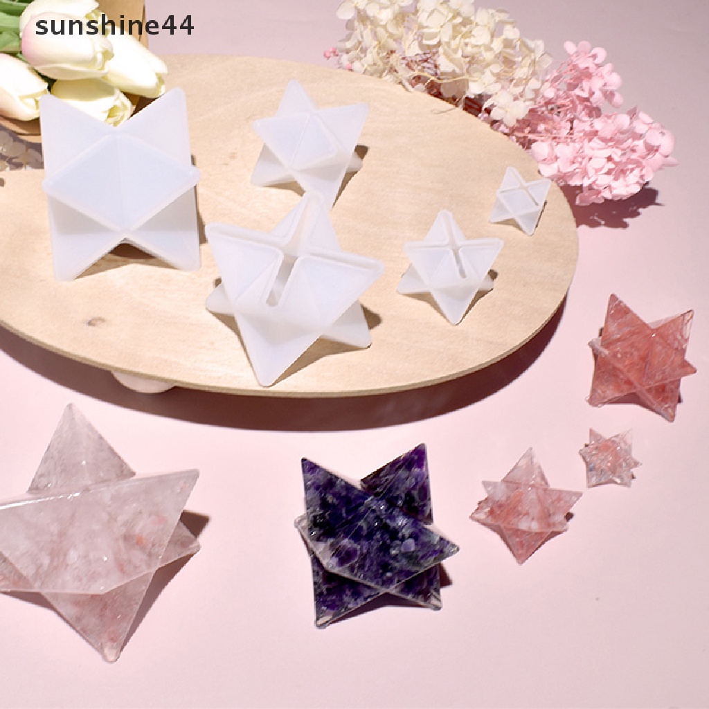 Sunshine 20-60cm DIY Hexagram Cetakan Silikon Resin Epoxy Casg Kristal Liontin Ornamen ID