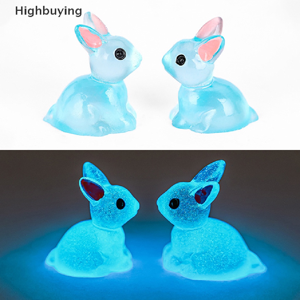 Hbid 5pcs Mini Luminous Rabbit Micro Ornamen Miniatur Hewan Pot Dekorasi Dekorasi Rumah Hare Micro Dunia Aksesoris Glory