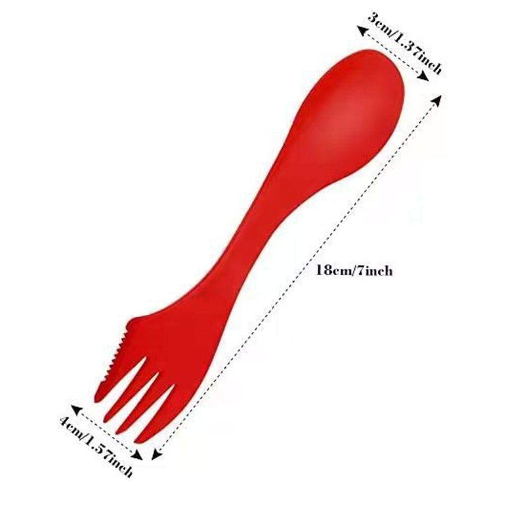 Sendok Plastik Agustina Multi Tool Piknik Tools Camp Fruit Fork Sendok Garpu Sup Utensil Western Food Spoon Outdoor Tableware Perlindungan Lingkungan Pembuka Botol Garpu