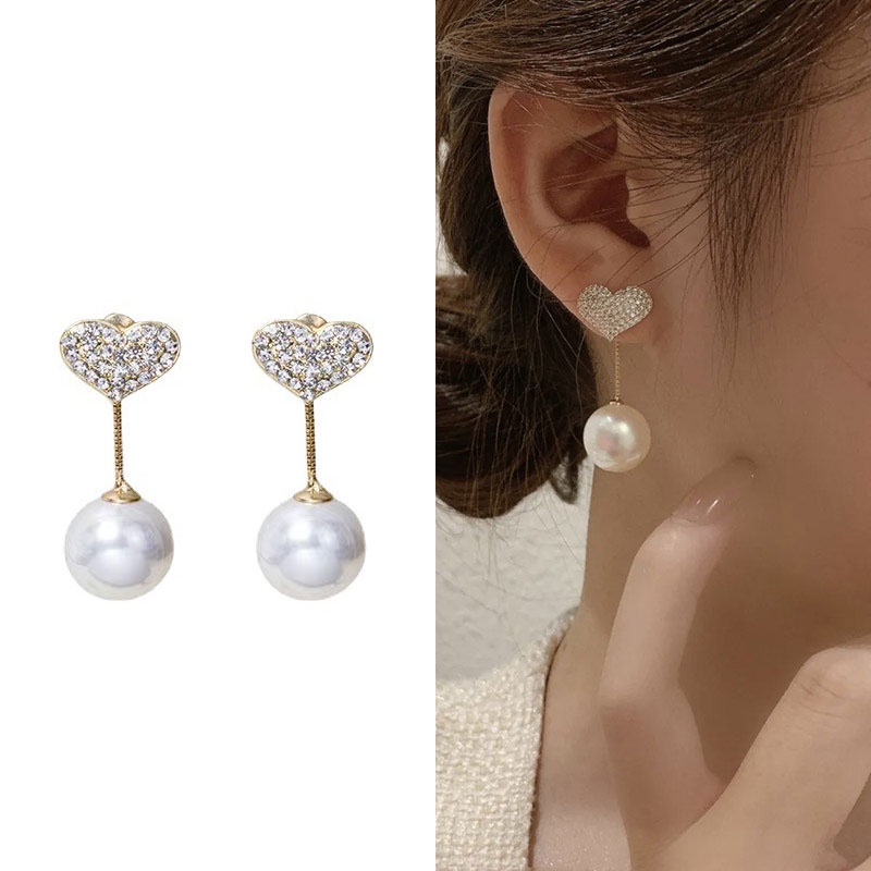 Eropa Amerika Temperamen Elegan Panjang Rumbai Mutiara Fashion Anting Berlebihan