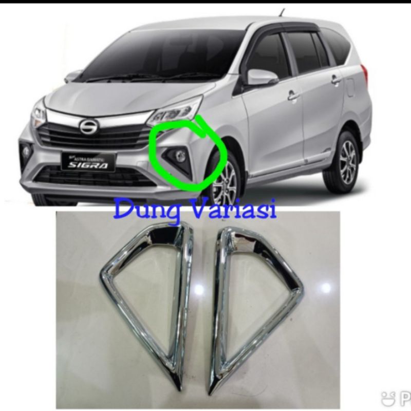 cover foglamp ring foglamp sigra 2019-2020-2021-2022-2023-2024 Chrome Variasi mobil