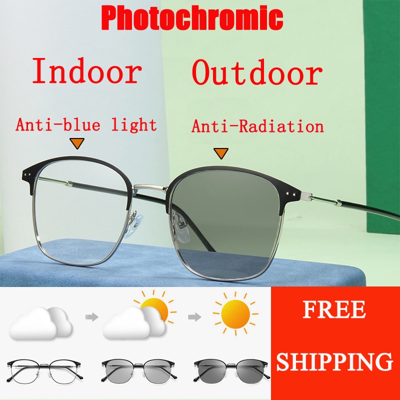 Kacamata Photochromic Dengan Kacamata Anti Radiasi Wanita Dan Pria Sale Kacamata hitam fashion 2in1