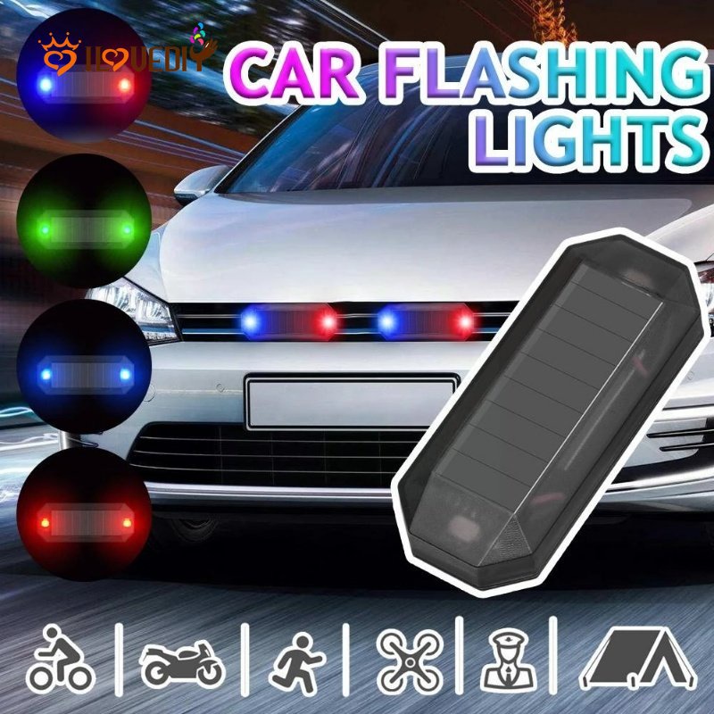 Hot Sale/Mobil Tenaga Surya LED Mini Lampu Peringatan Malam Naik Motor Sepeda Kendaraan Tail Light Auto Strobo Safety Caution Lamp Universal Aksesoris Otomotif