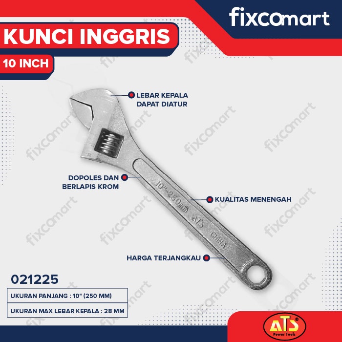 KUNCI INGGRIS &quot;ATS&quot; 10&quot;  INCH