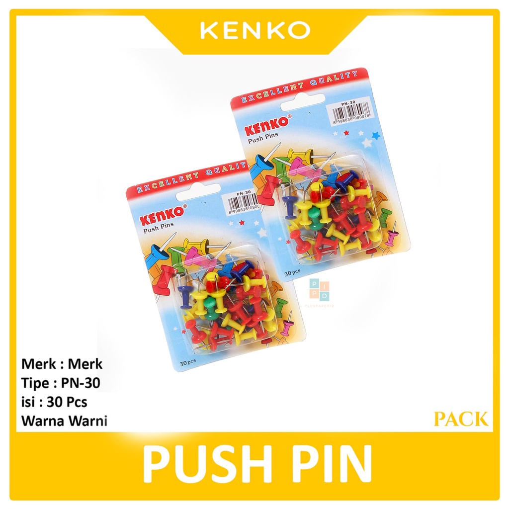 

KENKO - Push Pin PN-30 Warna Paku Penanda Kertas - Pack