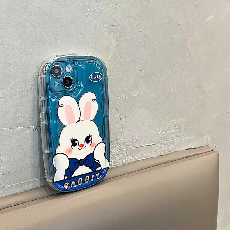 Casing Transparan Tahan Guncangan Kompatibel Untuk IPhone Casing11 14 13 12 Pro XS Max X XR 7 8 Plus Kelinci Lucu Lembut Ponsel TPU Silikon Cover