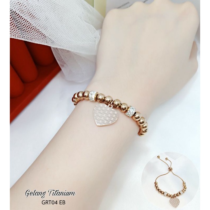 Gelang Titanium Serut Love GRT04-28 EB