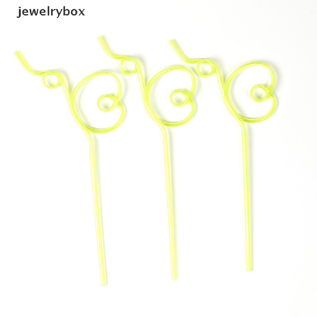 [jewelrybox] 10pcs Sedotan Lengkung Warna-Warni Sedotan Berbentuk Hewan Peliharaan Crazy Curly Plastik Untuk Pesta Bar Butik