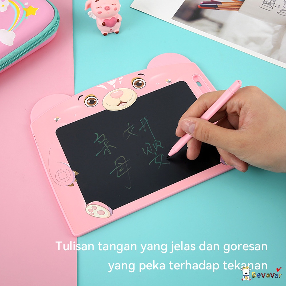 BEVAVAR Mainan LCD Writing Drawing Tablet Board Papan Tulis gambar Karakter Mainan Edukasi Anak