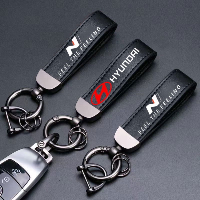Hyundai Gantungan Kunci Mobil Kulit Bermutu Tinggi Kualitas Tinggi Key Chain Untuk N Line i10 Kona Getz Aksen Elantra Tucson I30 Santafe Creta ix35 I20 I40 H1 Matrix Aksesoris