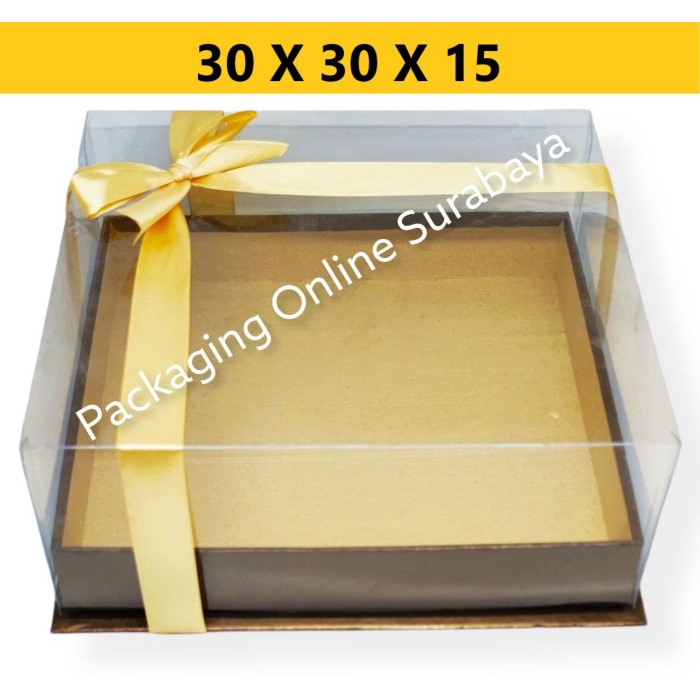 

⭐BISA COD⭐ BOX MIKA HARDBOX MIKA 30 30 15 CM PACKAGING KEMASAN KOTAK PUDING TART