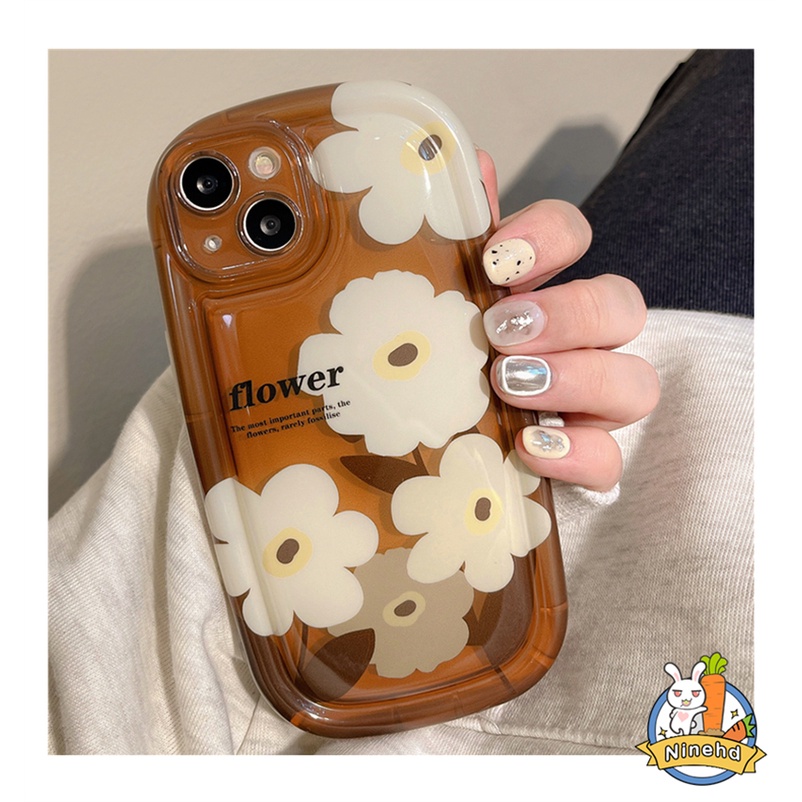 IPHONE Casing Kompatibel Untuk Iphone14 13 12 11 Pro Max X Xr Xs Max8 7 6 6s Plus ins Retro Bunga Silikon Sederhana Premium Merasa Bungkus Penuh Soft Case Shockproof Menebal Airbag Phone Case