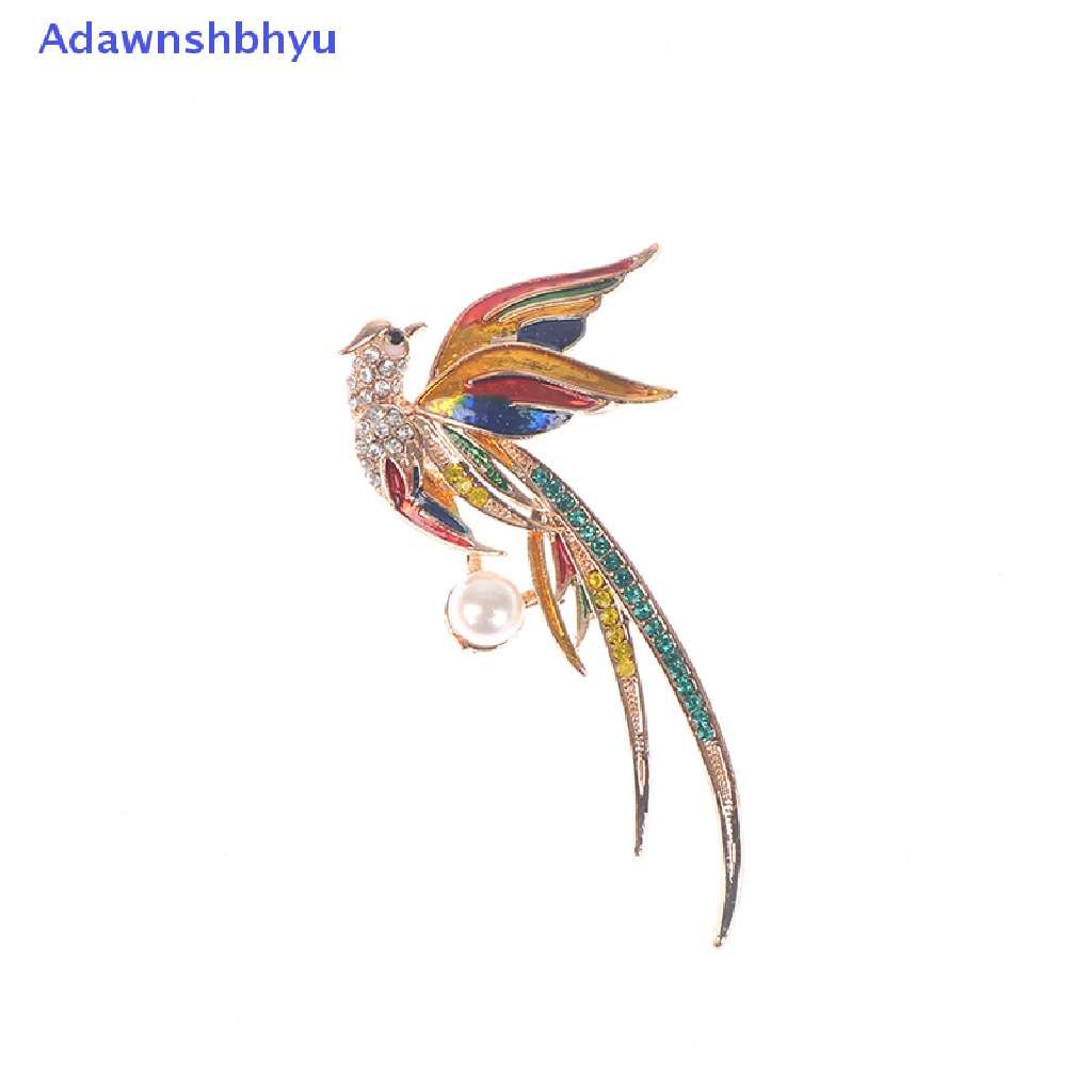 Adhyu Crystal Phoenix Bird Brooches For Women Enamel Flying Beauty Bird Party Office Brooch Pin Gifts Phoenix Oil Dripping Brooch ID