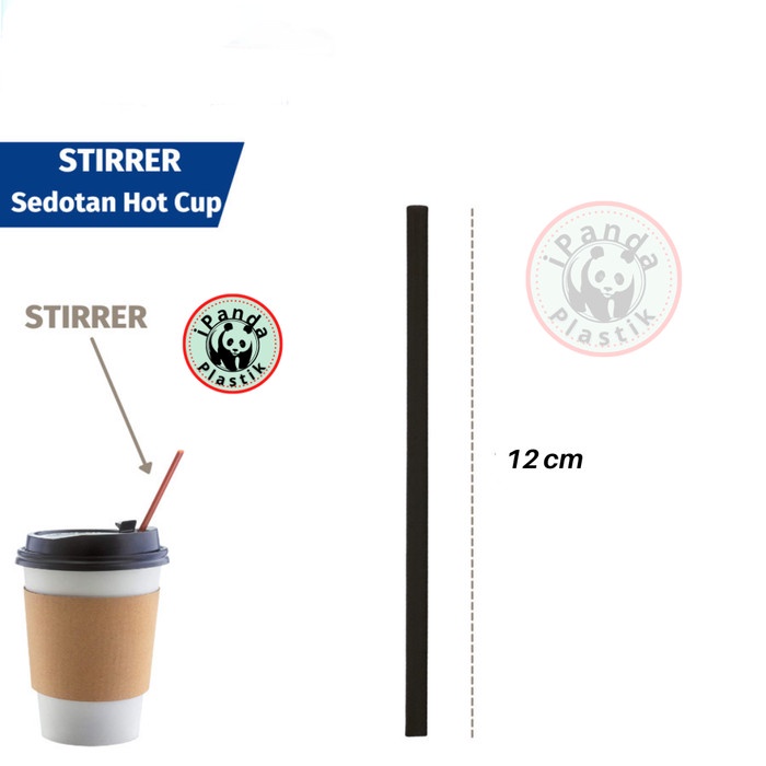 Sedotan Pipih | Sedotan Kopi | Stirrer 12 cm (isi +/- 1.000 pcs)