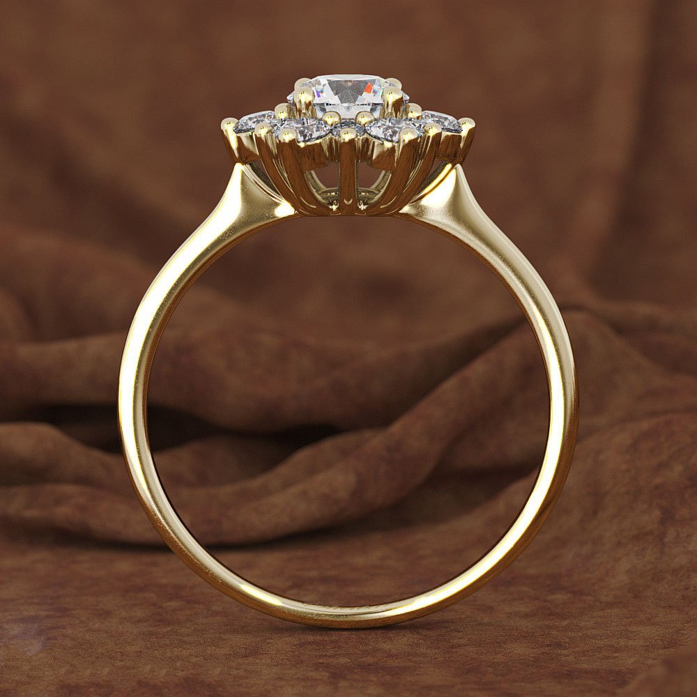 Goldkingdom Aksesoris Perhiasan Fashion Ready Stock Kreatif Berlian Bertatahkan Cincin Salju Eropa Dan Amerika Berlapis Emas Asli Kadar 375 Rose Gold Wanita Berlian Ring