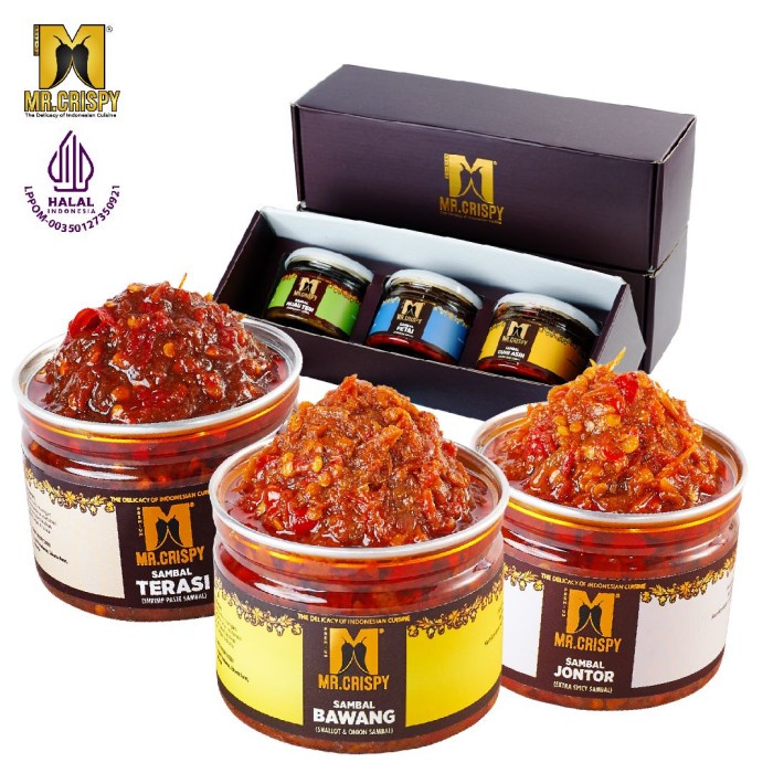 

Best Seller [COD] PAKET SAMBEL HEMAT 6 MR.CRISPY(KOTAK HMPERS) - BWG+JTR+TERASI